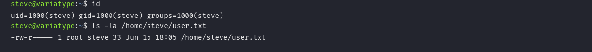 Reverse shell como steve após a injeção via FontForge