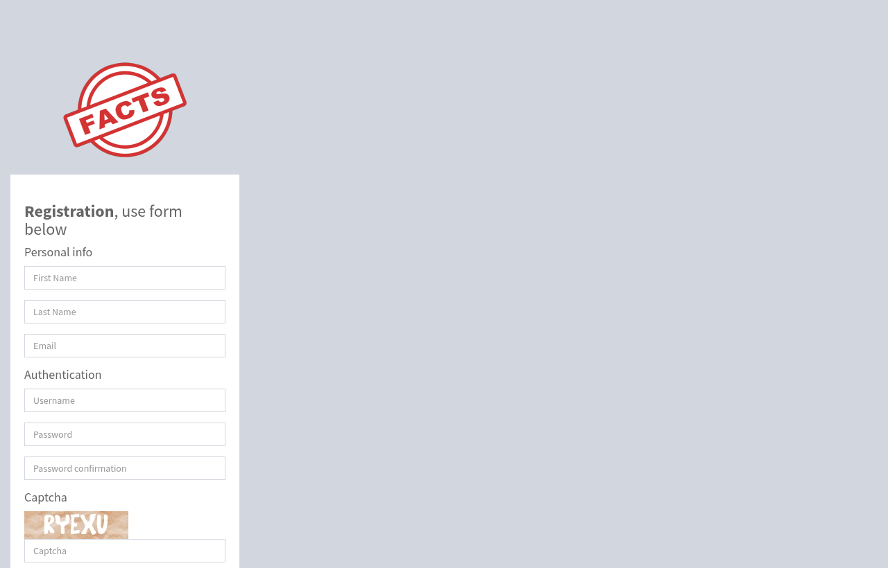 Formulário de registro do Camaleon com campos de nome, email, username, password e captcha
